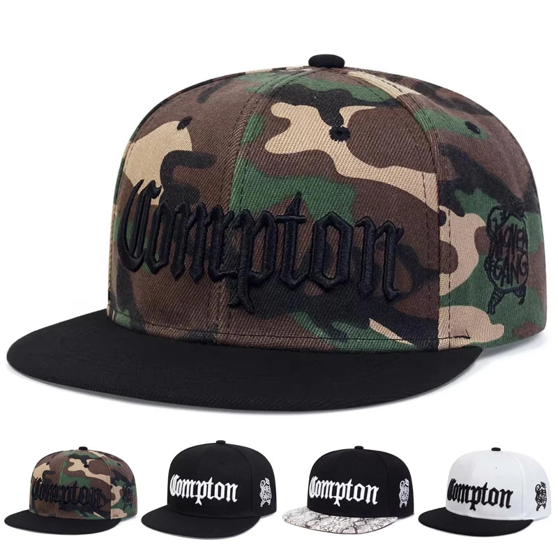 Unisex Compton Embroidery Baseball Hats Spring Autumn Outdoor Adjustable Casual Hip-hop Trucker Caps Sunscreen Hat