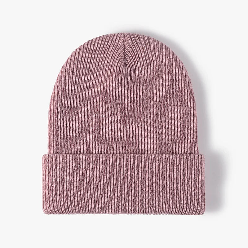 New Women Men Autumn Winter Warm Beanie Hat Solid Color Lady Male Stretch Knitted Crochet Beanies Hat Cap For Women Men