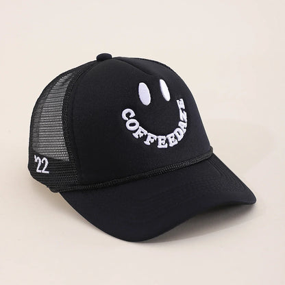 Fashionable Embroidered Baseball Hat Five Star Color blocked Mesh Breathable Summer Duck Tongue Hat Versatile Sunshade Truck Hat