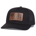 Unisex Brown Little Fish Flag Leather Label Baseball Net Caps Spring and Summer Outdoor Adjustable Casual Hats Sunscreen Hat