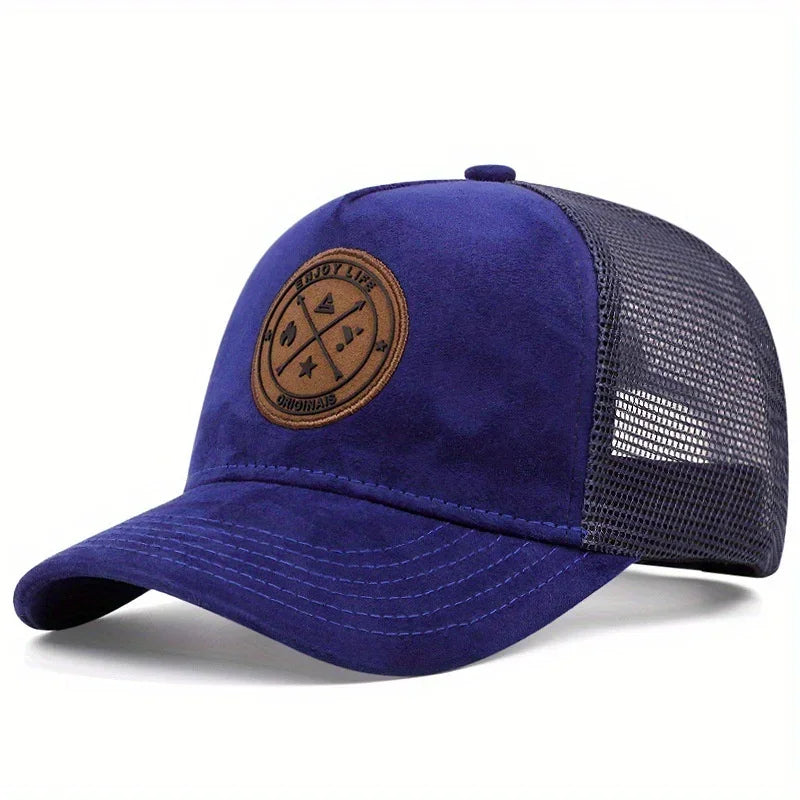 Unisex Mesh Snapback Cap – “ENJOY LIFE” Letter Patch Breathable Summer Trucker Hat
