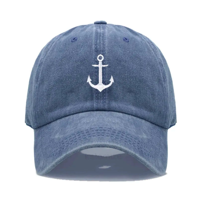 Anchor Embroidered Baseball Cap for Women Men Fashion Adjustable Soft Washed Cotton Dad Hat Unisex Classic Golf Caps