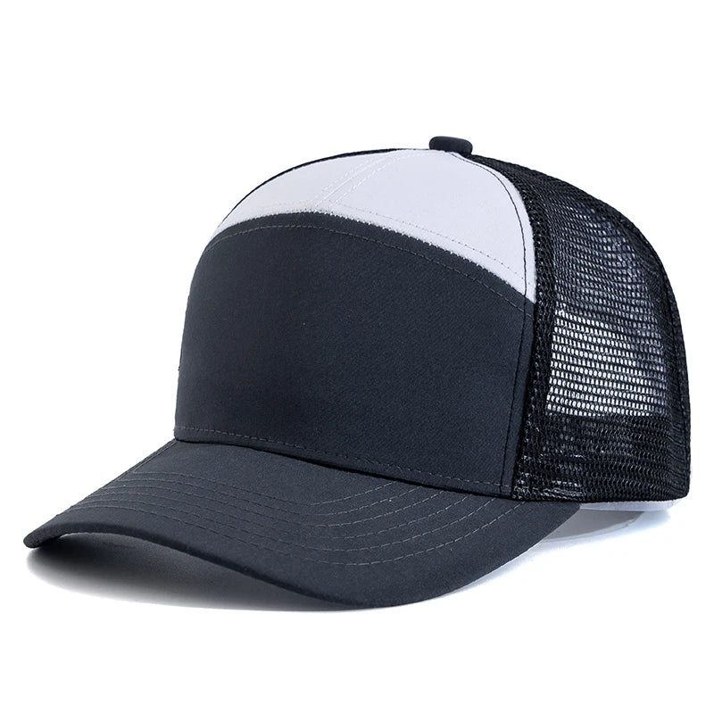 Hot Sale Seven-Panel Style Trucker Hat Adjustable Baseball Cap Splicing Colors Blank Hat