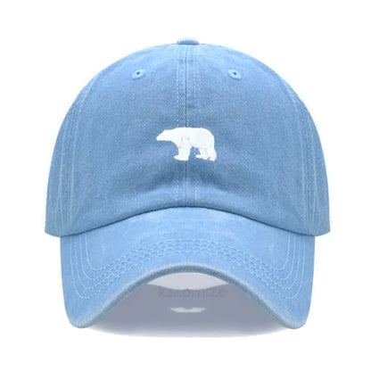 little Bear Embroidery Baseball Cap for Women Men Fashion Adjustable Soft Washed Cotton Dad Hat Unisex Classic Golf Caps