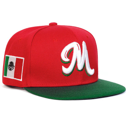 Unisex M Embroidery Side Mexican Flag Hip-hop Net Hats Spring Summer Outdoor Adjustable Casual Baseball Caps Sunscreen Hat Cap