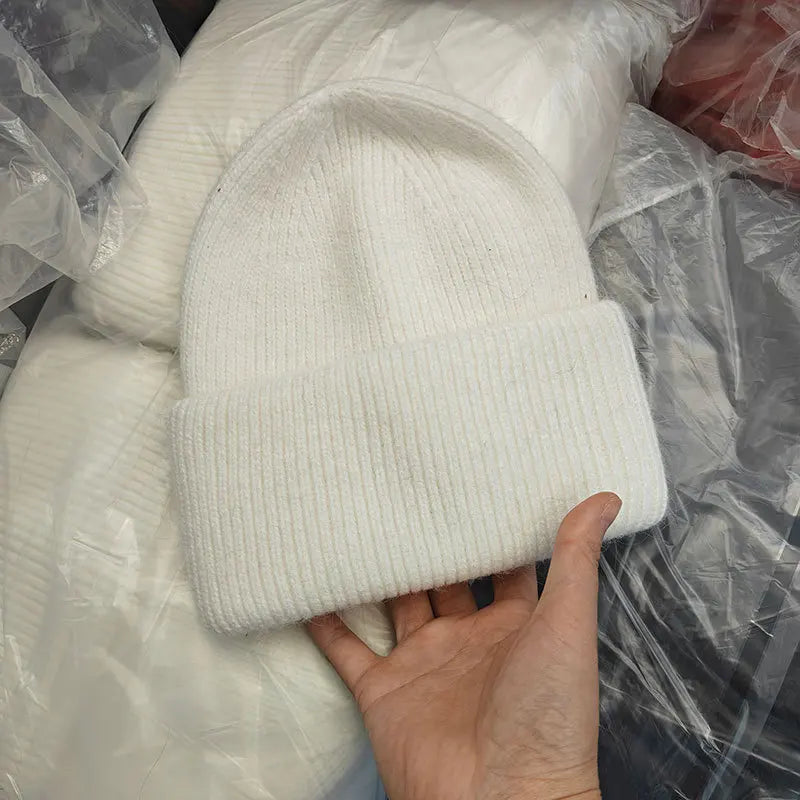 Winter Hats For Women Men Unisex Beanies Luxury Rabbit Fur Thermal Hat Soft Thick Keep Warm Casual Bonnet Baggy Cap New