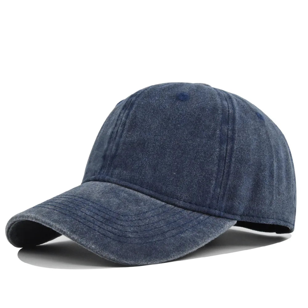 Unisex Vintage Washed Cotton Baseball Cap – Adjustable Breathable Solid Color Dad Hat