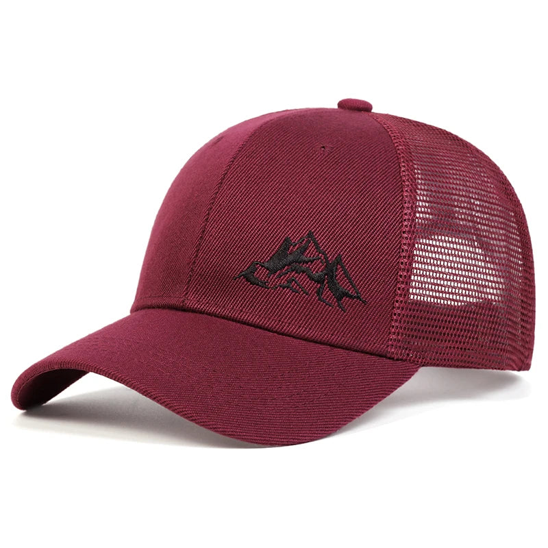 Unisex Mountain Range Embroidery Baseball Net Caps Spring and Summer Outdoor Adjustable Casual Hats Sunscreen Hat
