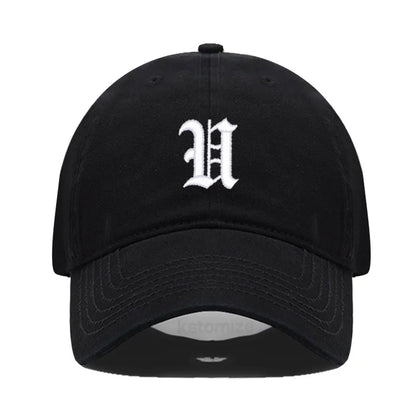 Old English Letter A-Z Embroider Baseball Cap For Men Womne High Quality Soft Cotton Fashion Team Sport Visors Snapback Caps