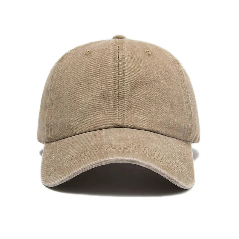 Washed Cotton Baseball Cap Vintage Women Men Hats Korean Style Street Trendy Cool Sunshade Riding Sports Cap Sun Hat Solid Color