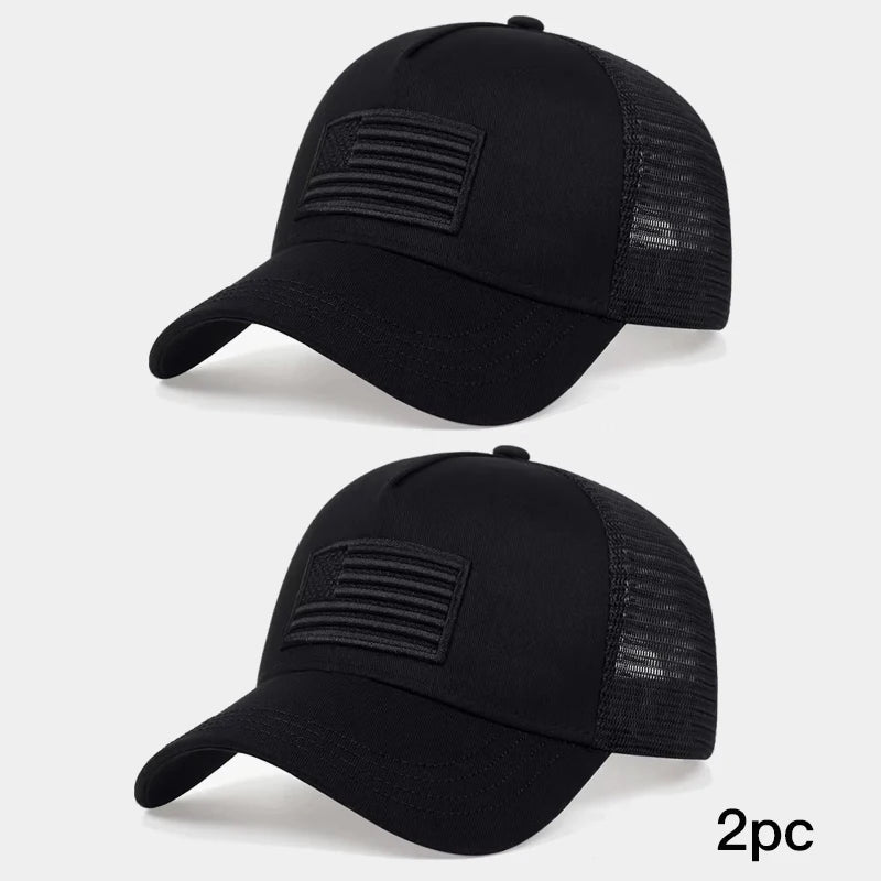 Unisex American Flag Camouflage Baseball Cap Breathable Summer Sun Protection Hat