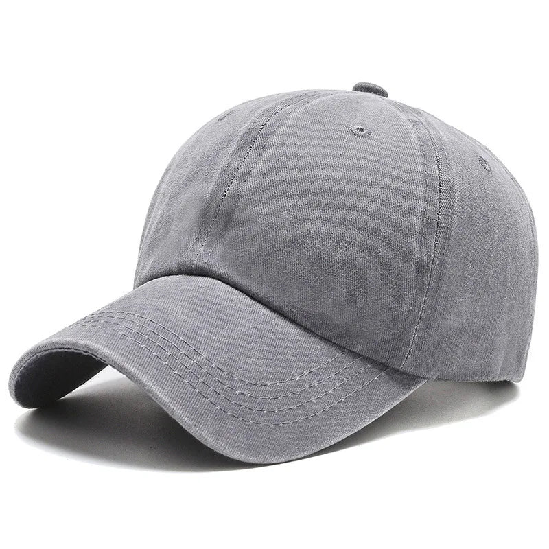 Baseball Cap Women Men Unisex Washed Cotton Adjustable Solid Color Couple Cap Vintage Dad Hat Snapback Outdoor Sport Trucker Cap