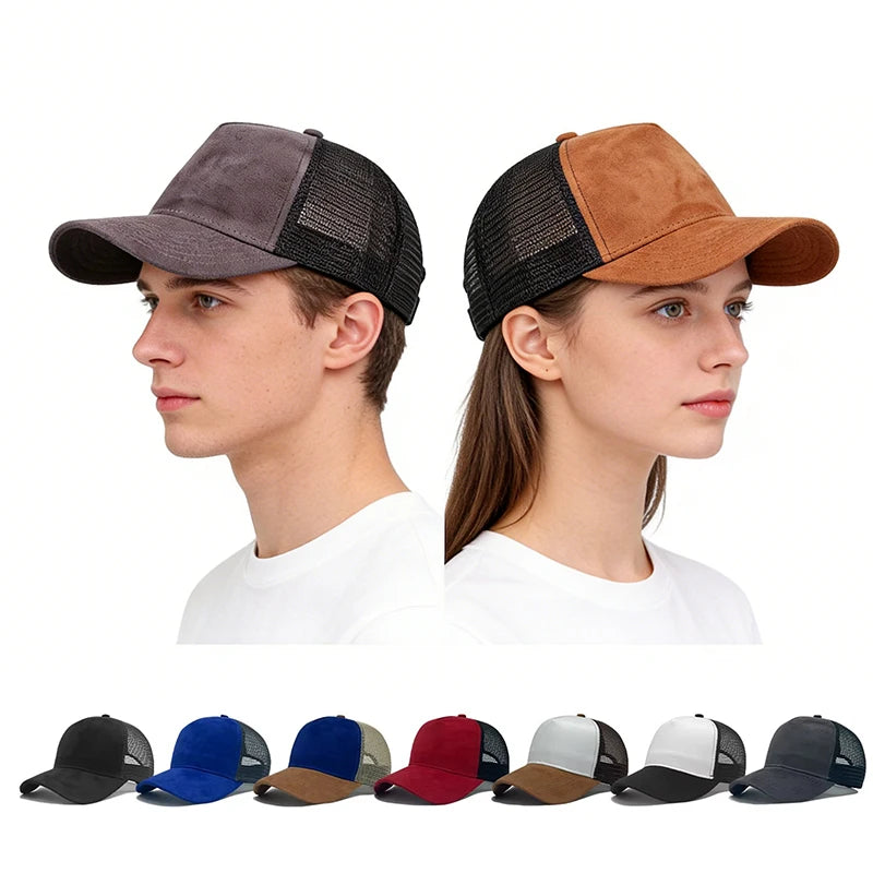 Unisex Mesh Baseball Cap Summer Outdoor Sports Adjustable Trucker Caps Fashion Curved Dad Cap Men Women Casual Breathable Sunhat
