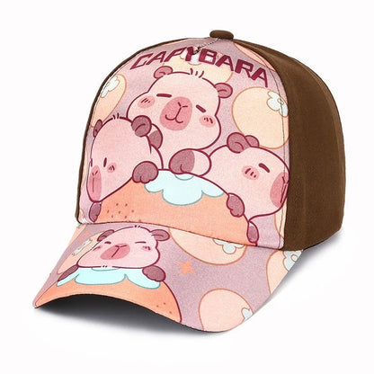 Hot Sale Children's Cartoon Capybara Printed Cap Boys Girls Outdoor Sunshade Cute Capibara Hat Lovely Kids Baseball Cap