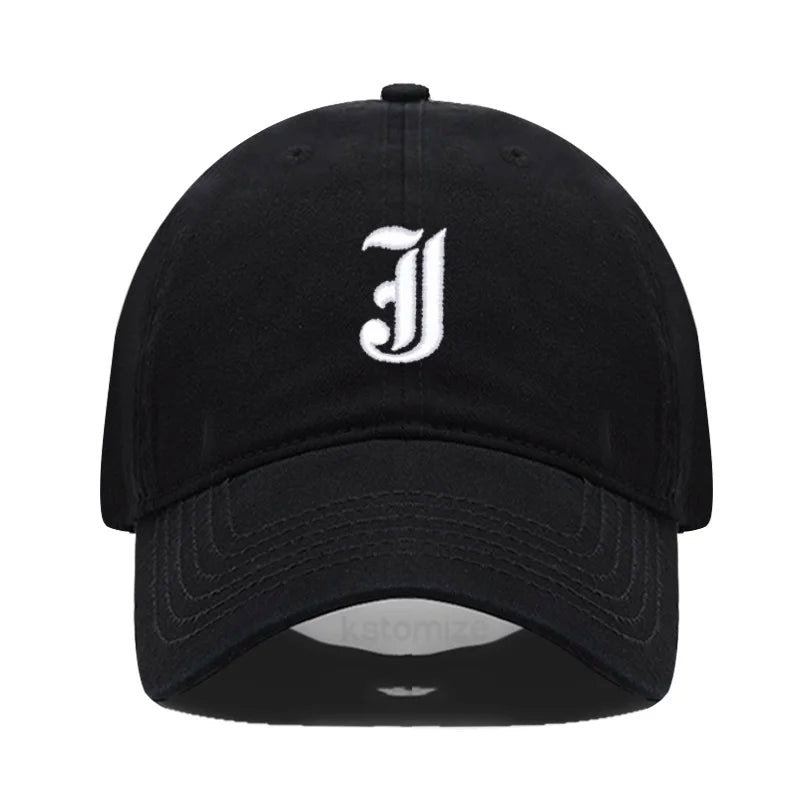 Old English Letter A-Z Embroider Baseball Cap For Men Womne High Quality Soft Cotton Fashion Team Sport Visors Snapback Caps