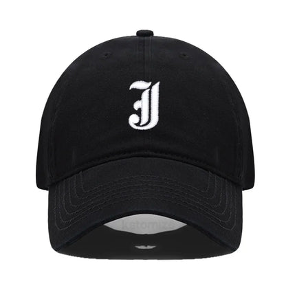 Old English Letter A-Z Embroider Baseball Cap For Men Womne High Quality Soft Cotton Fashion Team Sport Visors Snapback Caps