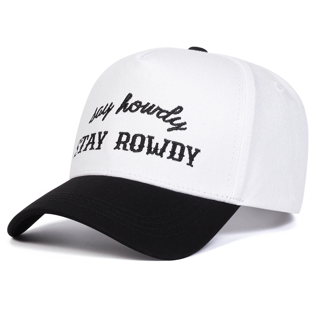 Unisex STAY ROWDY Letter Embroidery Baseball Caps Spring and Autumn Outdoor Adjustable Casual Hats Hip Hop Hat Sunscreen Hat