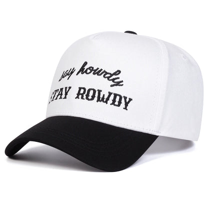 Unisex STAY ROWDY Letter Embroidery Baseball Caps Spring and Autumn Outdoor Adjustable Casual Hats Hip Hop Hat Sunscreen Hat