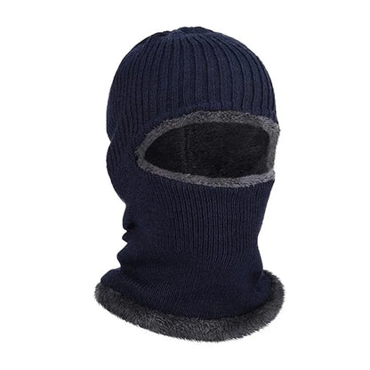 Fleece-Lined Knit Beanie Hat with Earflaps Street Style Cap for Outdoor Cycling, Warm Hat
