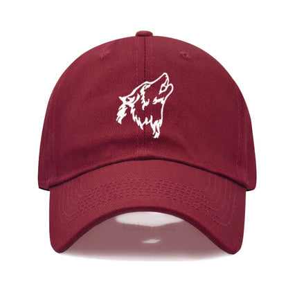 Women's Baseball Cap Men's Washed Cotton Wolf Howl Embroidery Embroidery Dad Hat Sport Golf Caps For Man Sun Hats Dropshipping