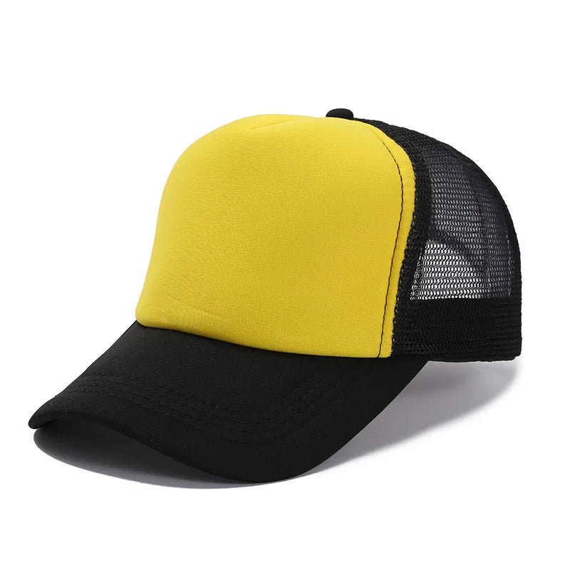 1 Piece Summer Trucker Hat Men Women Net Polyester Baseball Cap Blank Mesh Dad Hats Adjustable Sun Hat Visor