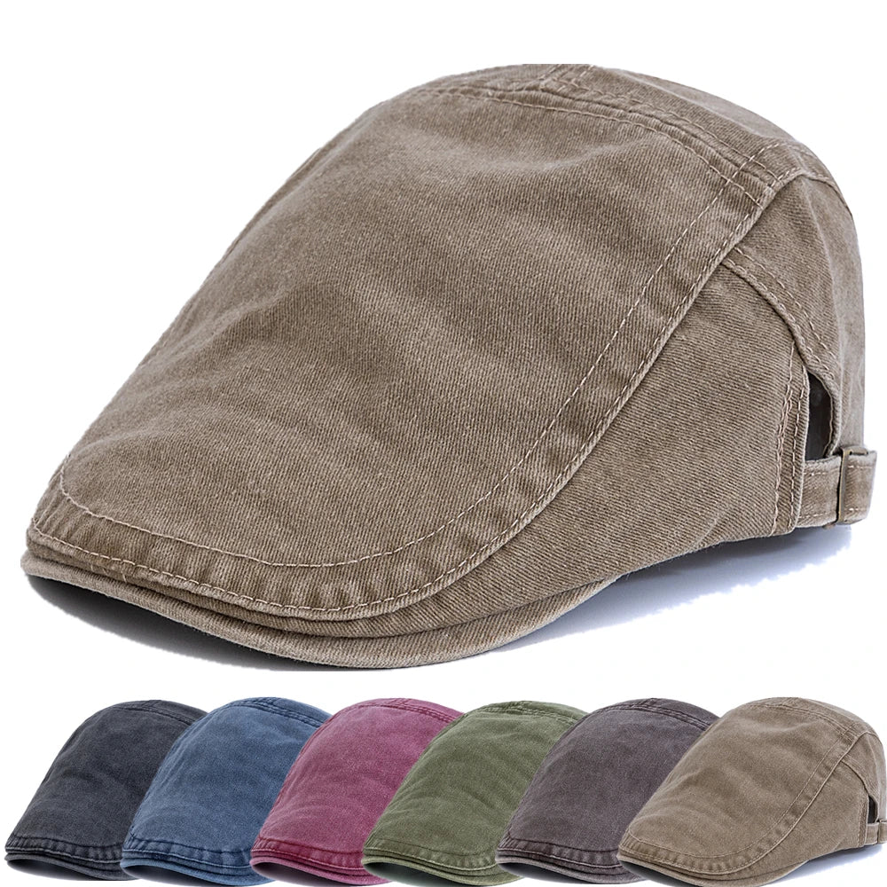 New Style Unisex Summer Outdoor Flat Hat Sports Cotton Beret Caps Solid Color Casual Peaked  Caps Stylish Casual Sun Hats