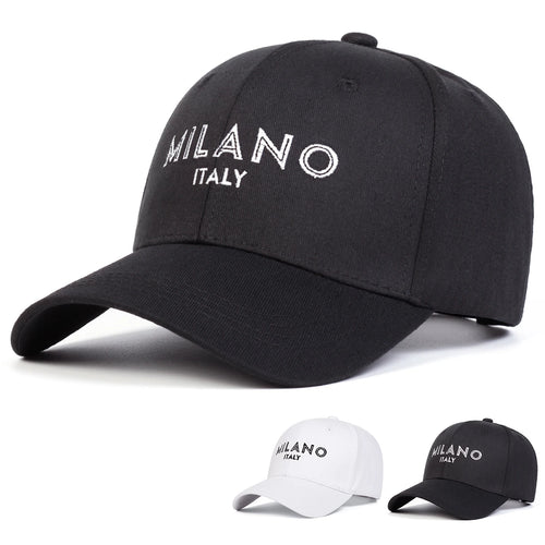 Unisex MILANO Letter Embroidery Baseball Caps Spring Autumn Outdoor Adjustable Casual Hats Sunscreen Hat