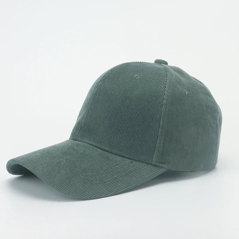 Corduroy Baseball Cap Women's Retro Solid Color Dad Hat Autumn Winter Hats For Men Women Unisex Casual Keep Warm Curved Brim