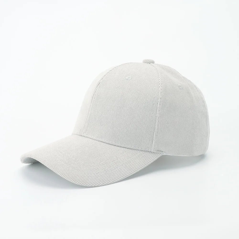 Corduroy Baseball Cap Women's Retro Solid Color Dad Hat Autumn Winter Hats For Men Women Unisex Casual Keep Warm Curved Brim