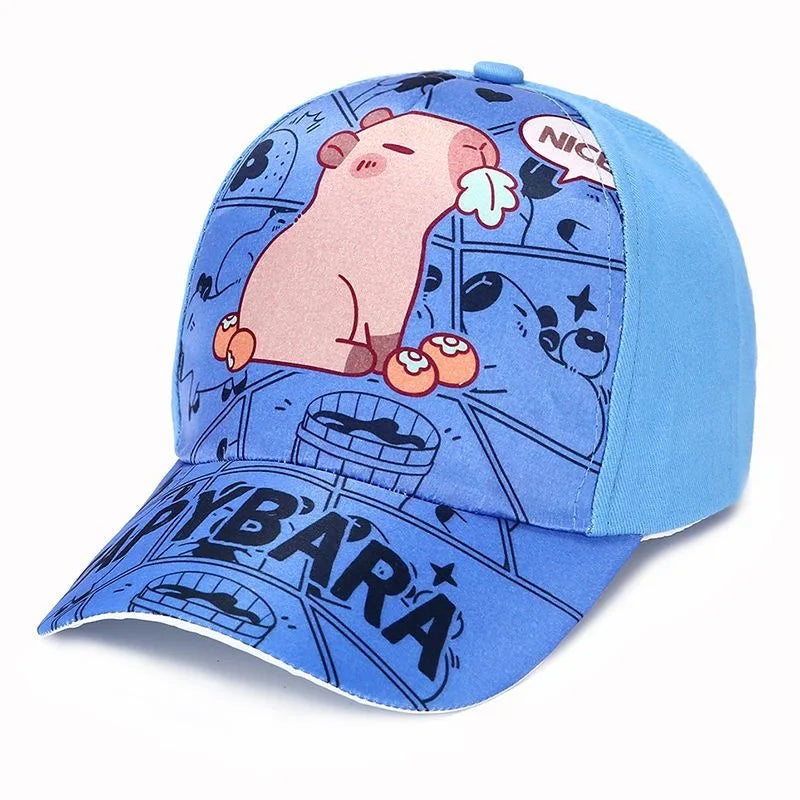 Hot Sale Children's Cartoon Capybara Printed Cap Boys Girls Outdoor Sunshade Cute Capibara Hat Lovely Kids Baseball Cap