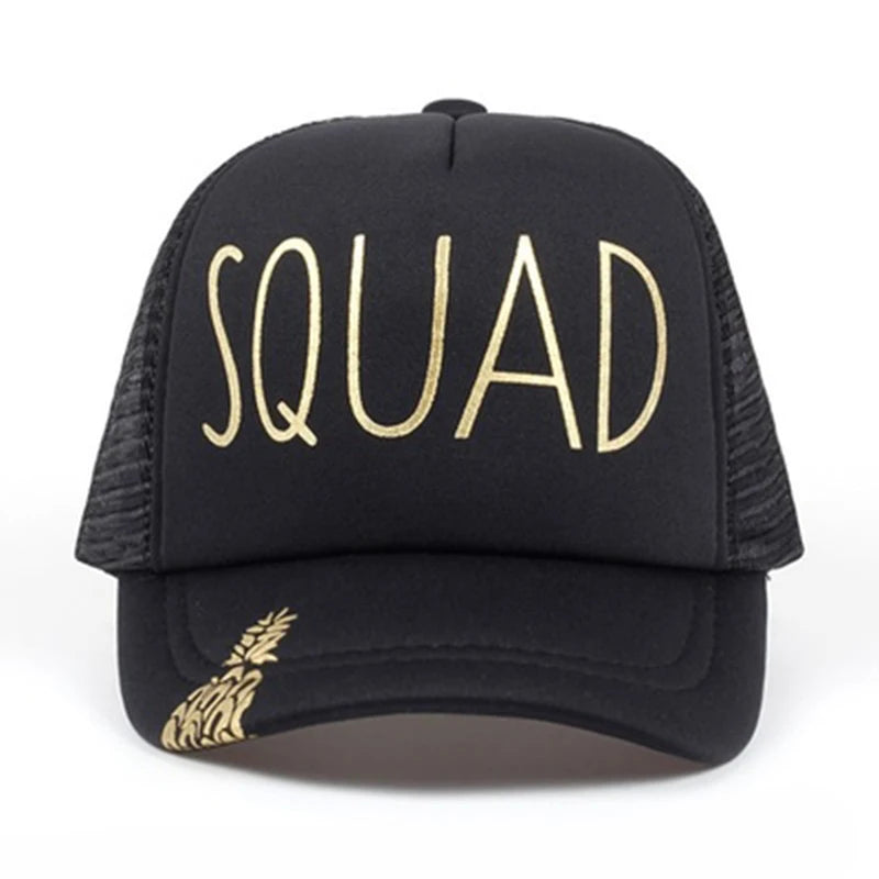 Unisex Casual Baseball Cap Sports Snapback Golf Hat SQUAD BRIDE printing Hip Hop Hats Summer Breathable Mesh Caps Gorras