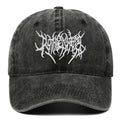 Unisex Goth Rock Washed Baseball Cap – Embroidered Snapback Dad Hat Streetwear Hip Hop Casual Outdoor Hat