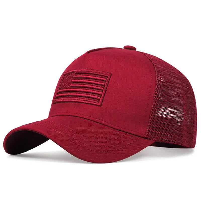 Unisex American Flag Camouflage Baseball Cap Breathable Summer Sun Protection Hat