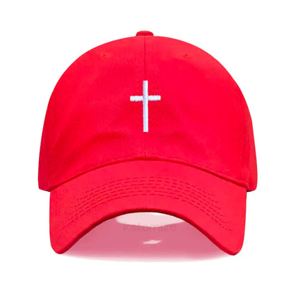 Cross Embroidered Baseball Cap for Women Men Fashion Adjustable Washed Cotton Dad Hat Unisex Classic Golf Caps