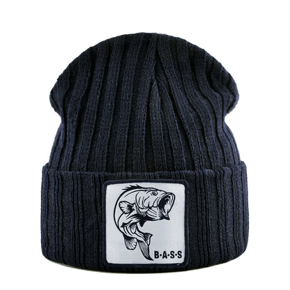 Knitted Skullies Beanie With Animals Patch Men Women Outdoor Casual Sport Hats Autumn Winter Solid Color Hip Hop Beanies