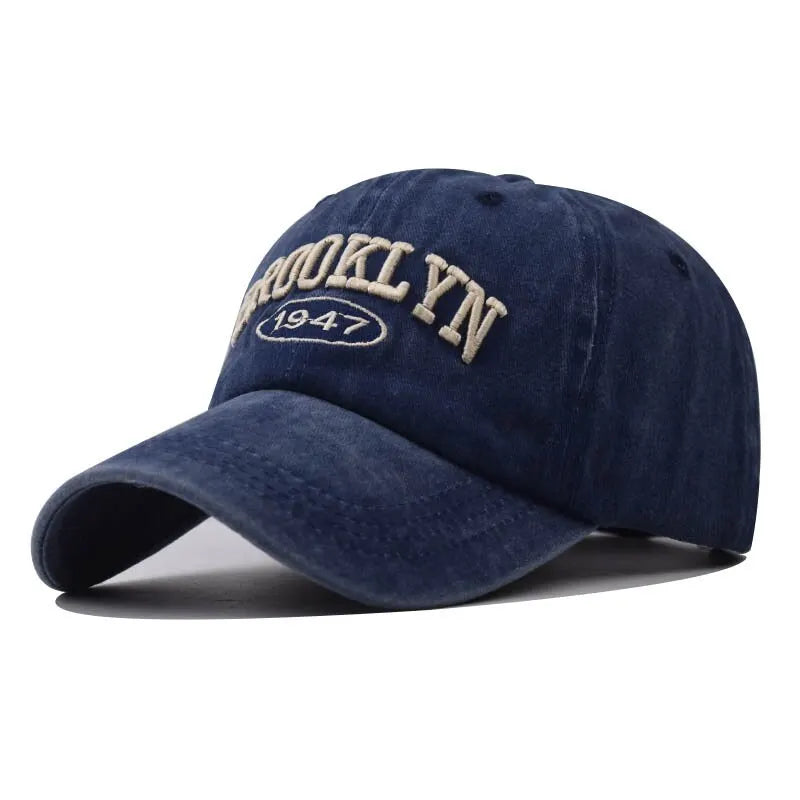 Unisex Brooklyn Embroidered Baseball Cap Cotton Korean Style Hip-Hop Casual Hat