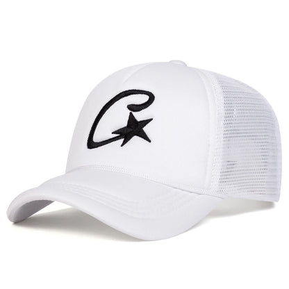 Unisex C Letter Pentagram Embroidery Baseball Net Caps Spring and Summer Outdoor Adjustable Casual Hats Sunscreen Hat