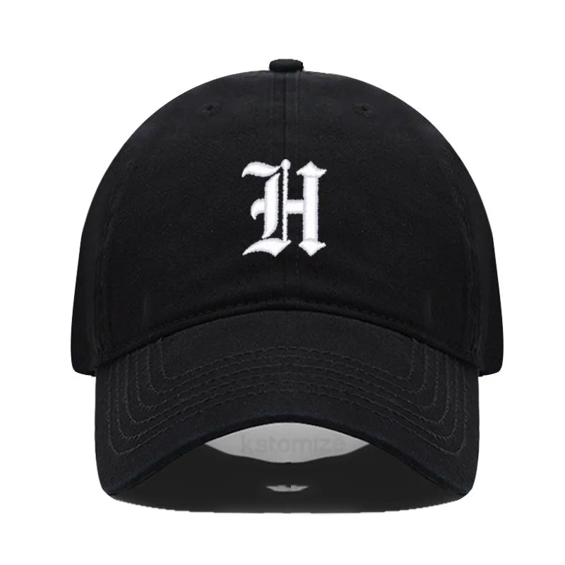 Old English Letter A-Z Embroider Baseball Cap For Men Womne High Quality Soft Cotton Fashion Team Sport Visors Snapback Caps