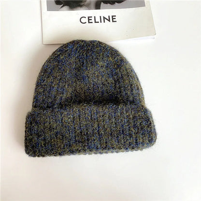 Purple Hat Versatile Knitted Hat, Fashionable Foreign-style Melon Fur Hat, Wool Hat