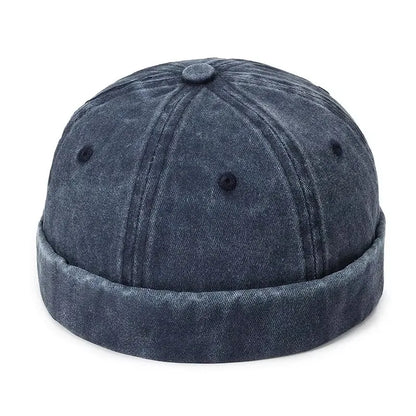 New Women Men Solid Cotton Cap Hat Washed Denim Beanie Hat Spring Autumn Retro Adjustable Docker Sailor Cap Hat For Women Men