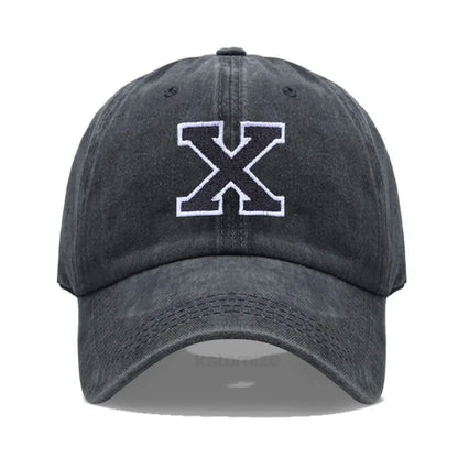 Initial Letter A-Z Embroider Baseball Cap For Men Womne Washed Cotton Dad Hat Fashion Team Sport Visors Snapback Caps
