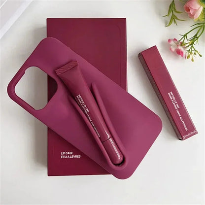 Rhode Lip Gloss Gift Set iPhone Case – Silicone Cover with Lipstick & Box