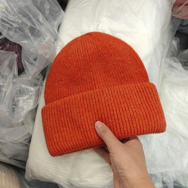 Winter Hats For Women Men Unisex Beanies Luxury Rabbit Fur Thermal Hat Soft Thick Keep Warm Casual Bonnet Baggy Cap New