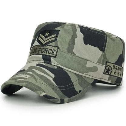 Men’s Cotton Military Cap Camouflage Embroidered Korean Style Outdoor Casual Hat