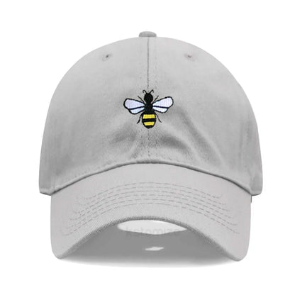 Washed Cotton Honeybee Embroidery Baseball Caps for Men Women Dad Hat Adjustable Snapback Cap Wholesale Dropshipping