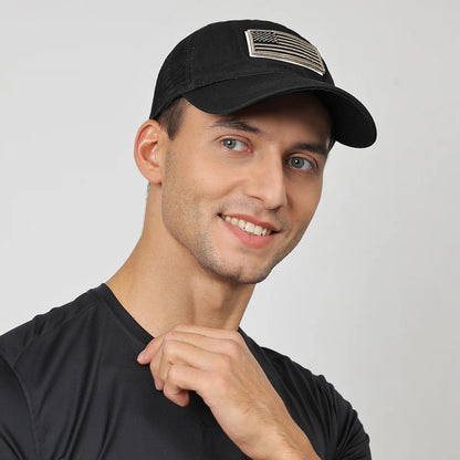 Unisex American Logo Embroidered Mesh Baseball Cap Adjustable Velcro Outdoor Hat
