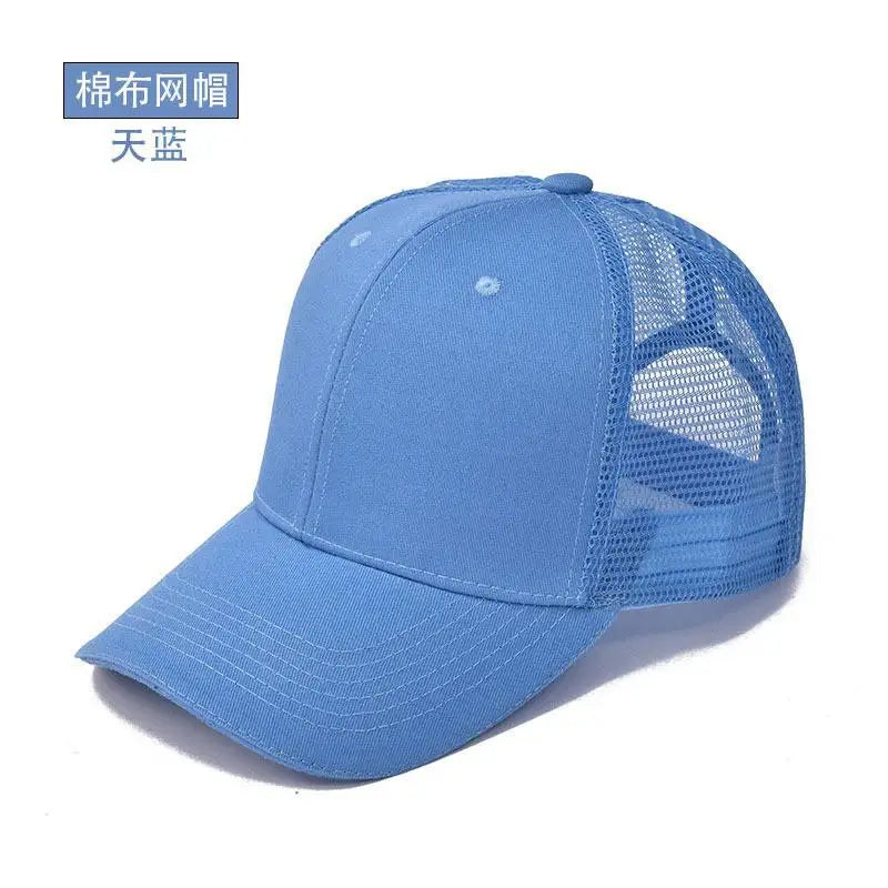 Mesh Cap Women Spring Summer Hats For Women Baseball Cap Cotton Solid Colored Wholesale Stock 6 Panel 5 Panel Breathable Cap