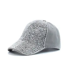 New Fashion Women Diamond Inlay Cap Spring Summer Hip Hop Kpop Dance Baseball Caps Simple Plain Party Street Hat