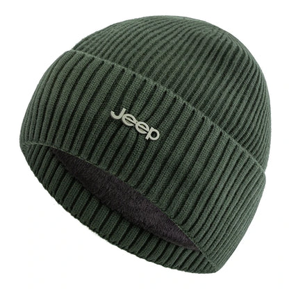 New Style Unisex Jeep Winter Hat Fur Lined Warm Classic Hat Cap Soft Beanie Hats For Men Women Thicken Ski Sports Knitted Hat