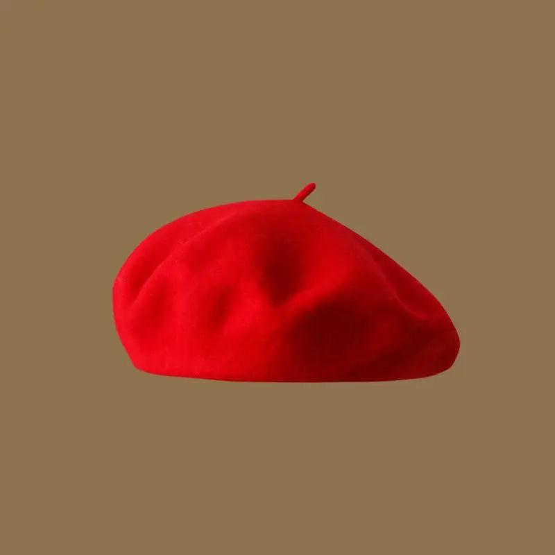Wool Beret Hat Women French Beret Vintage Painter Cap Girl Solid Female Beret Femme Retro Casual Beanie Mushroom Hat Bonnet